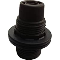 Electraline 71115 - Portalámparas E14 (totalmente fileteado- incluye 2 anillos)- color negro